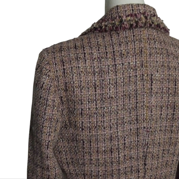 Danielle O by Tahari Levine Multicolor Wool Blend Tweed Blazer Size 6 - Picture 5 of 11